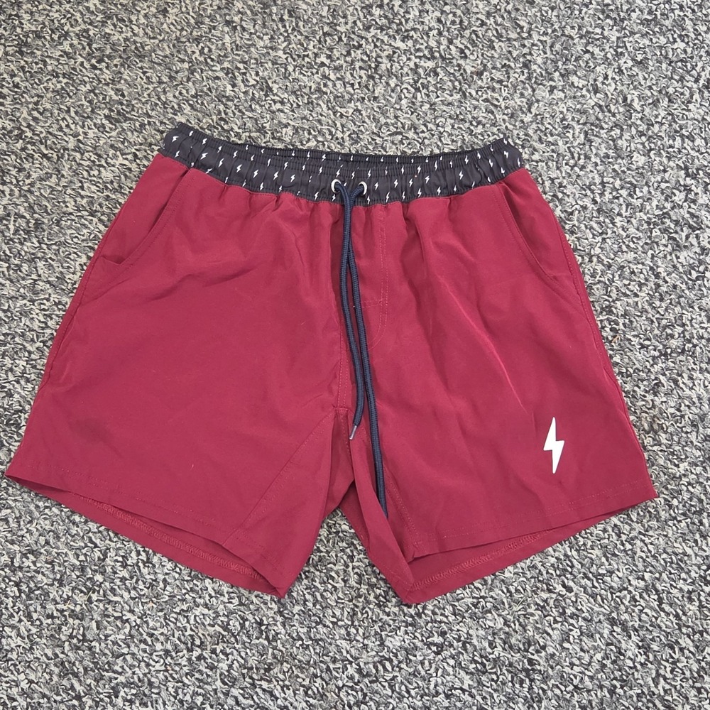 Bruce Bolt 5" Performance Shorts Baseball Lined Maroon Pockets Mens Medium